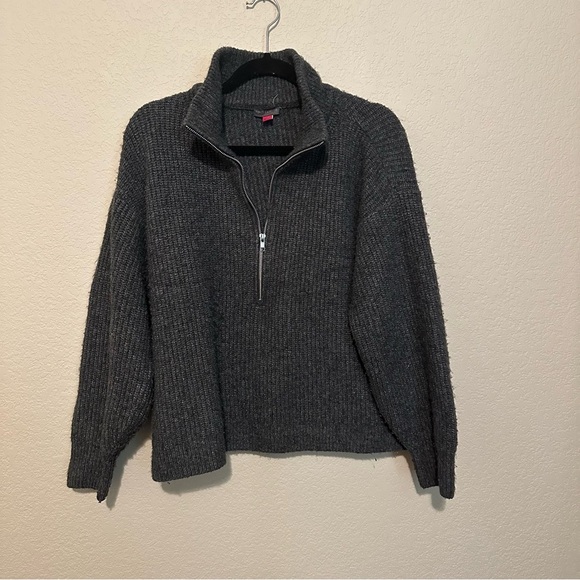 Vince Camuto Other - Vince Camuto Gray Zip Up Sweater with High Collar and Relaxed Fit